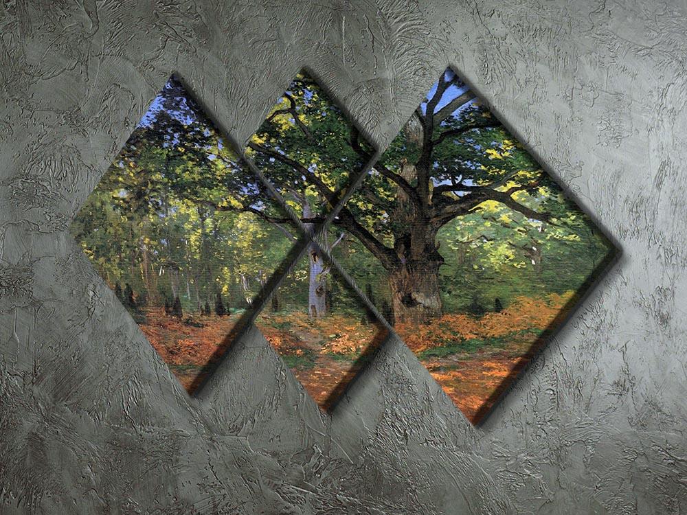 The Bodmer oak Fontainbleau forest by Monet 4 Square Multi Panel Canvas - Canvas Art Rocks - 2