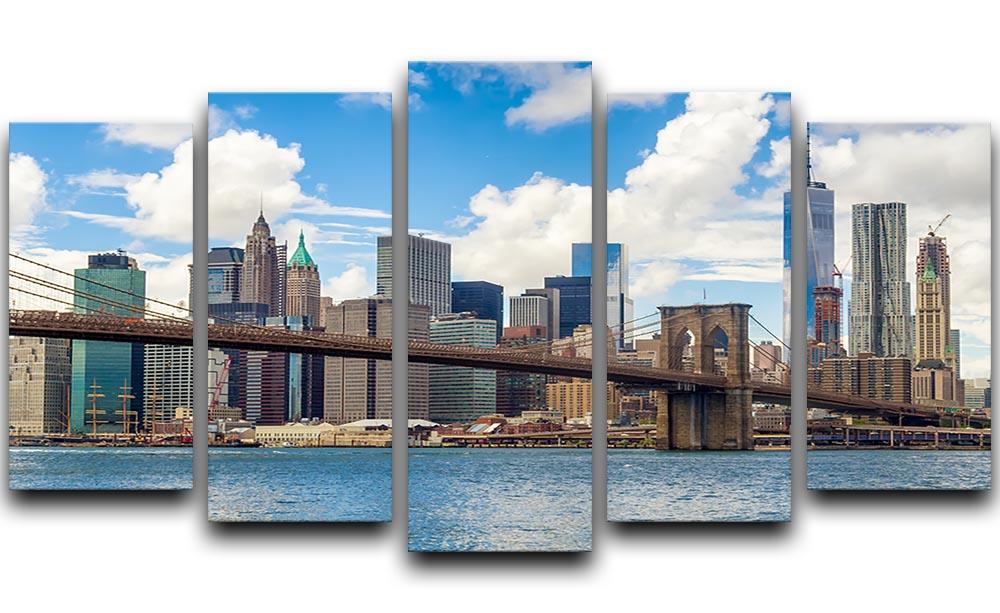 The Brooklyn Bridge 5 Split Panel Canvas  - Canvas Art Rocks - 1