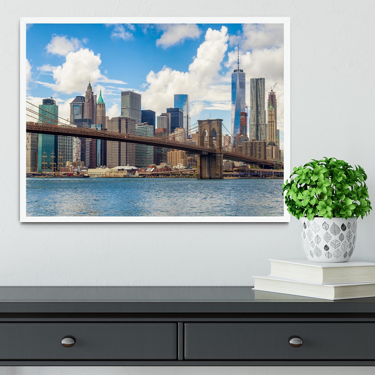 The Brooklyn Bridge Framed Print - Canvas Art Rocks -6