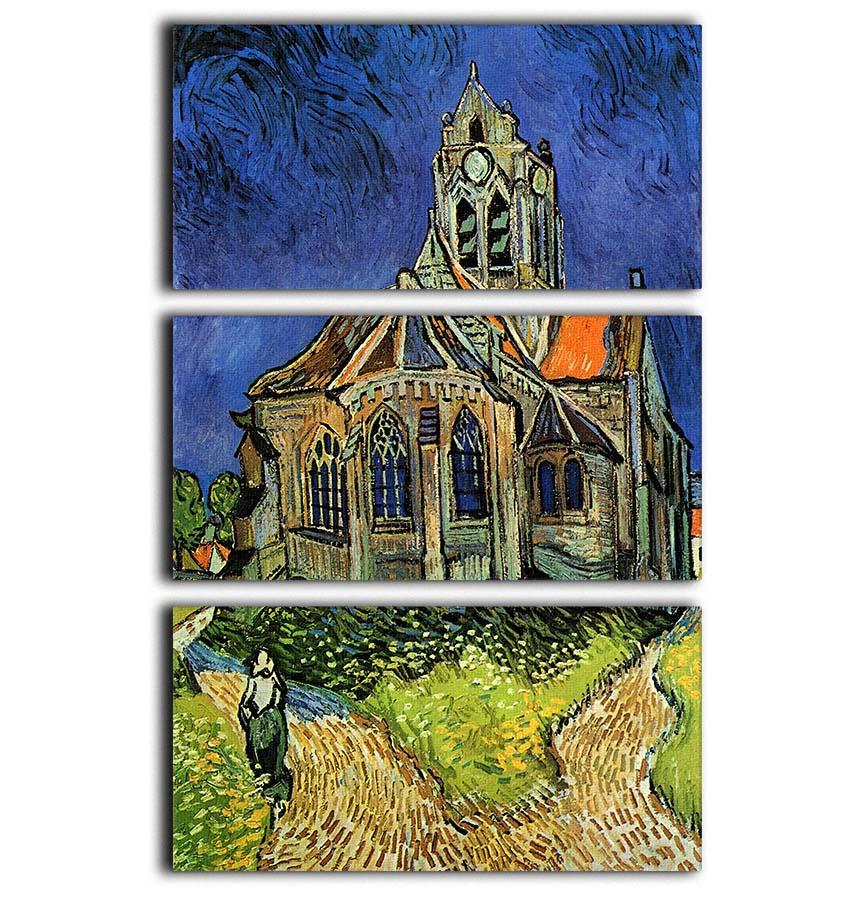 The Church at Auvers by Van Gogh 3 Split Panel Canvas Print - Canvas Art Rocks - 1