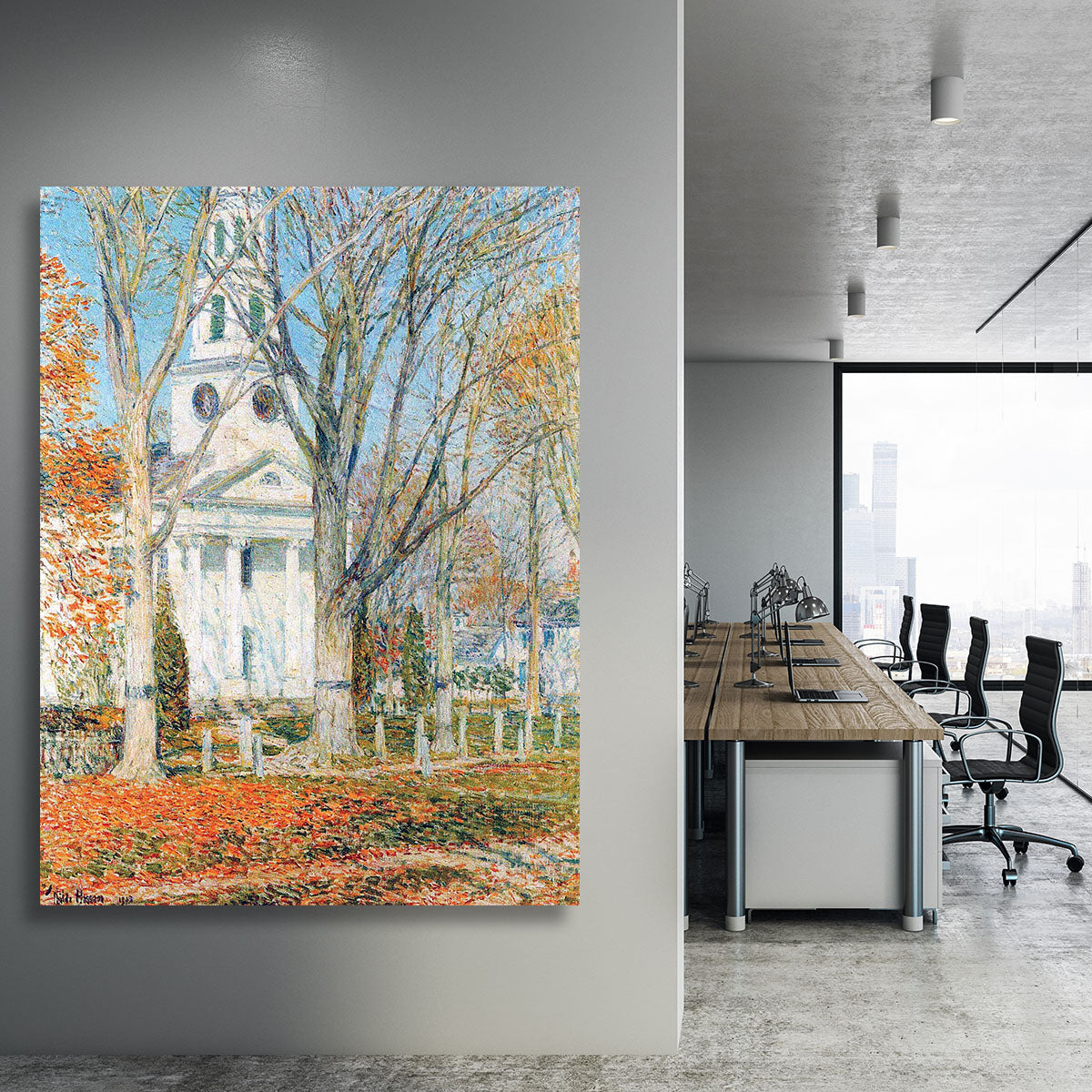 The Church of Old Lyme Connecticut 1 by Hassam Canvas Print or Poster - Canvas Art Rocks - 3