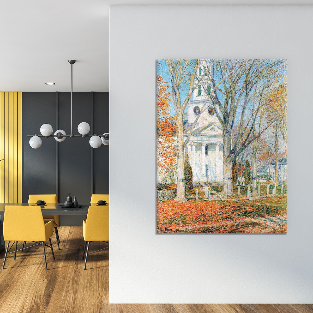 The Church of Old Lyme Connecticut 1 by Hassam Canvas Print or Poster - Canvas Art Rocks - 4
