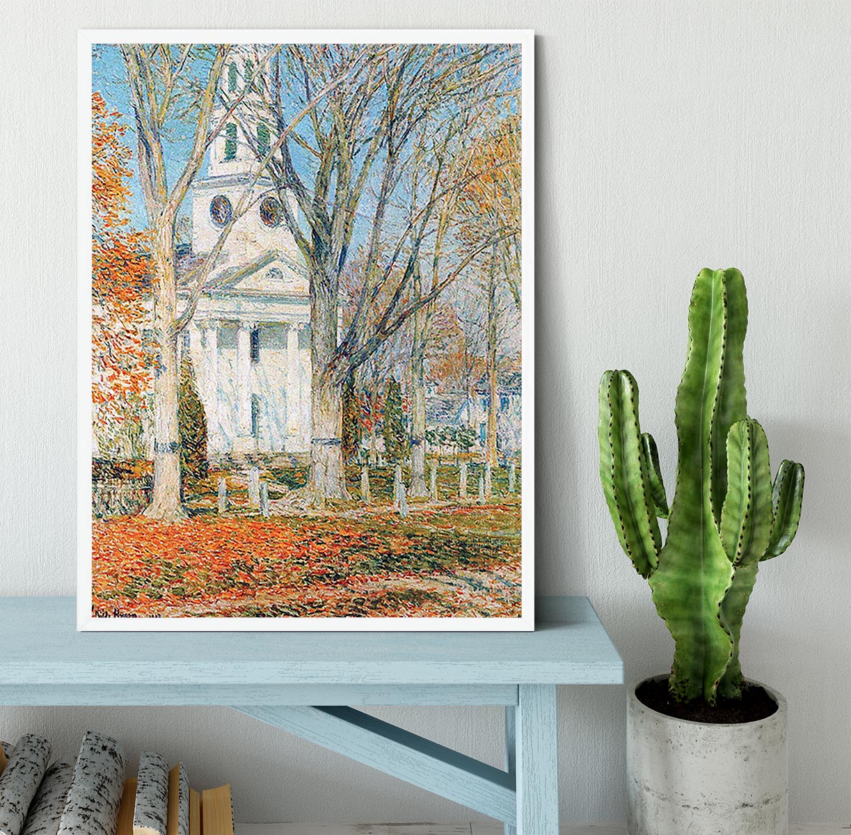 The Church of Old Lyme Connecticut 1 by Hassam Framed Print - Canvas Art Rocks -6