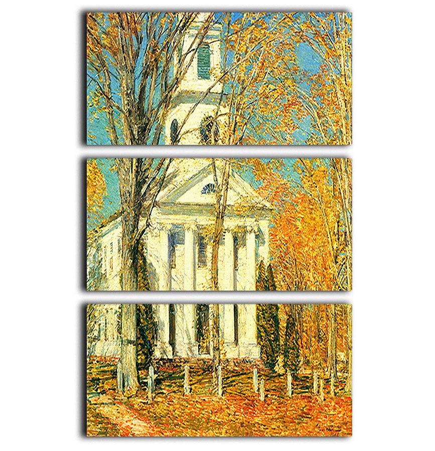The Church of Old Lyme Connecticut 2 by Hassam 3 Split Panel Canvas Print - Canvas Art Rocks - 1