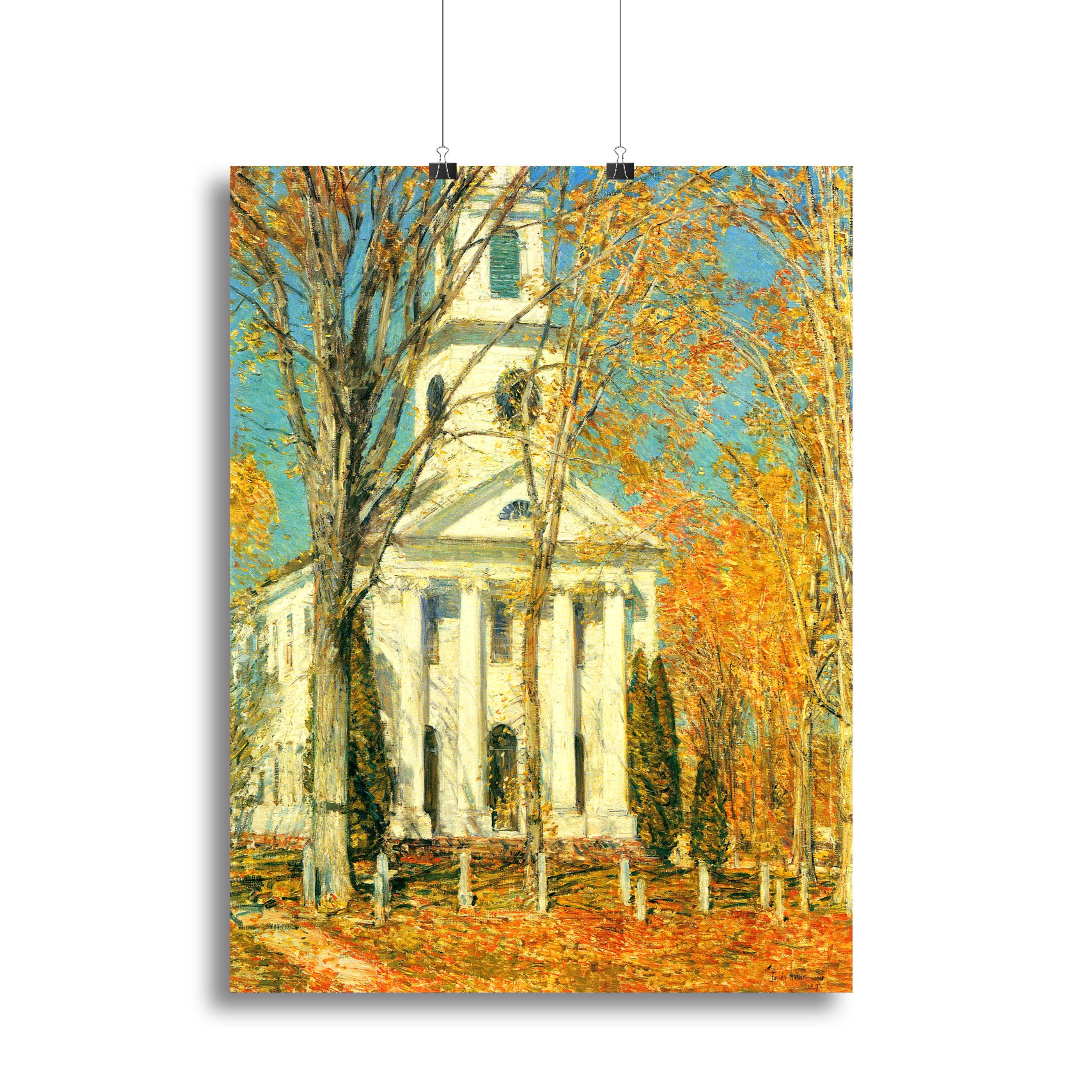 The Church of Old Lyme Connecticut 2 by Hassam Canvas Print or Poster - Canvas Art Rocks - 2