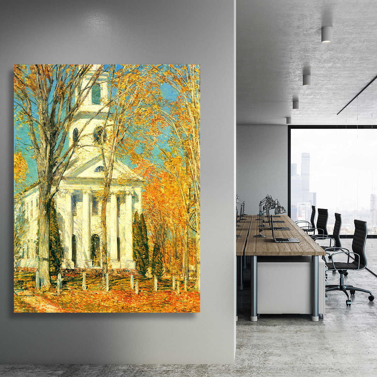 The Church of Old Lyme Connecticut 2 by Hassam Canvas Print or Poster - Canvas Art Rocks - 3