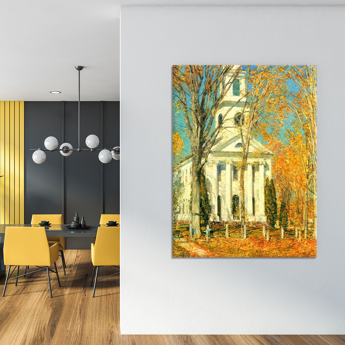 The Church of Old Lyme Connecticut 2 by Hassam Canvas Print or Poster - Canvas Art Rocks - 4