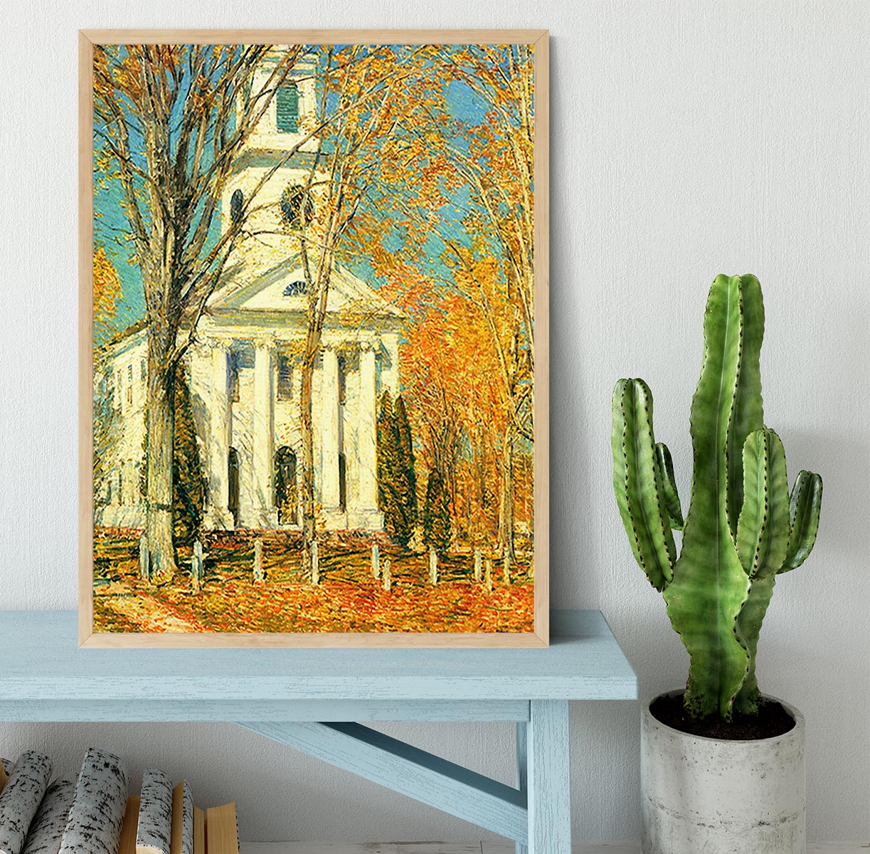 The Church of Old Lyme Connecticut 2 by Hassam Framed Print - Canvas Art Rocks - 4