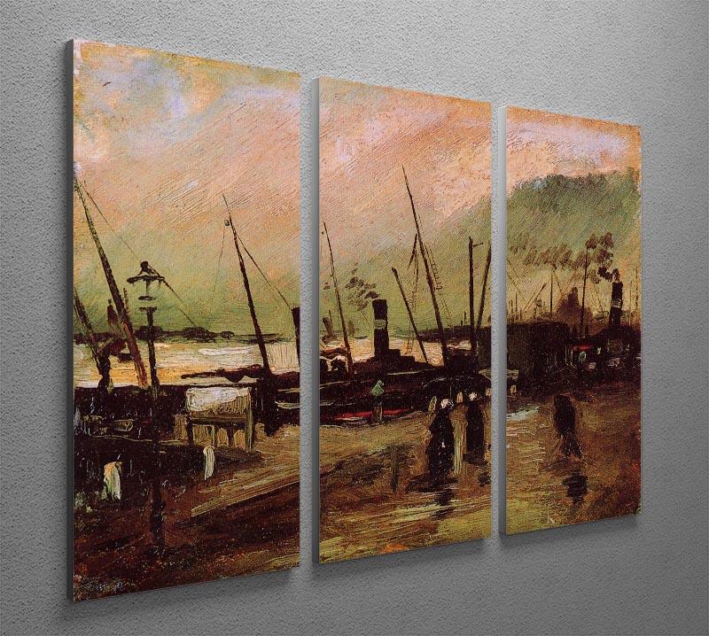 The De Ruijterkade in Amsterdam by Van Gogh 3 Split Panel Canvas Print - Canvas Art Rocks - 4