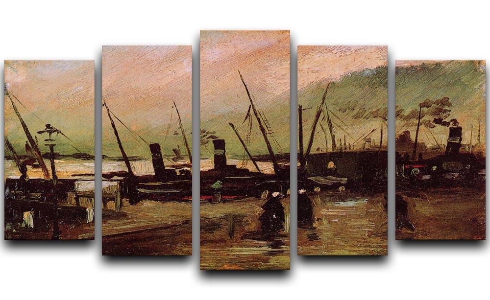 The De Ruijterkade in Amsterdam by Van Gogh 5 Split Panel Canvas  - Canvas Art Rocks - 1