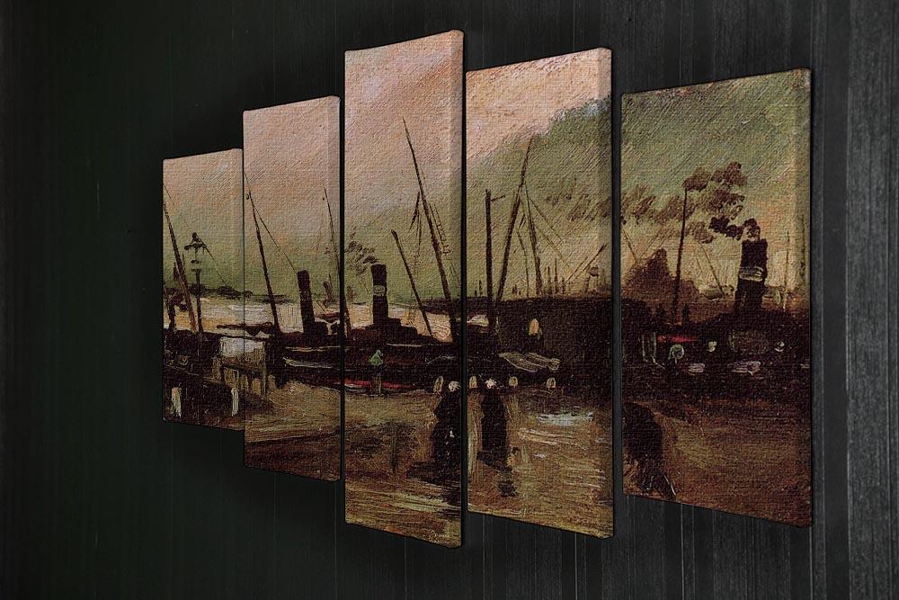 The De Ruijterkade in Amsterdam by Van Gogh 5 Split Panel Canvas - Canvas Art Rocks - 2