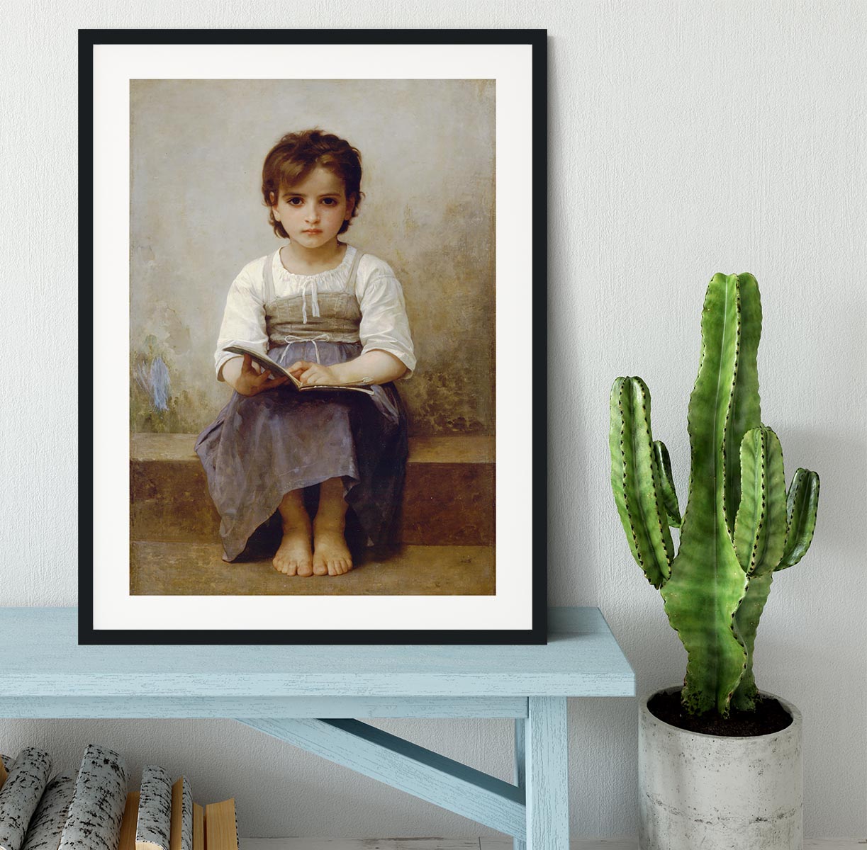 The Difficult Lesson By Bouguereau Framed Print - Canvas Art Rocks - 1