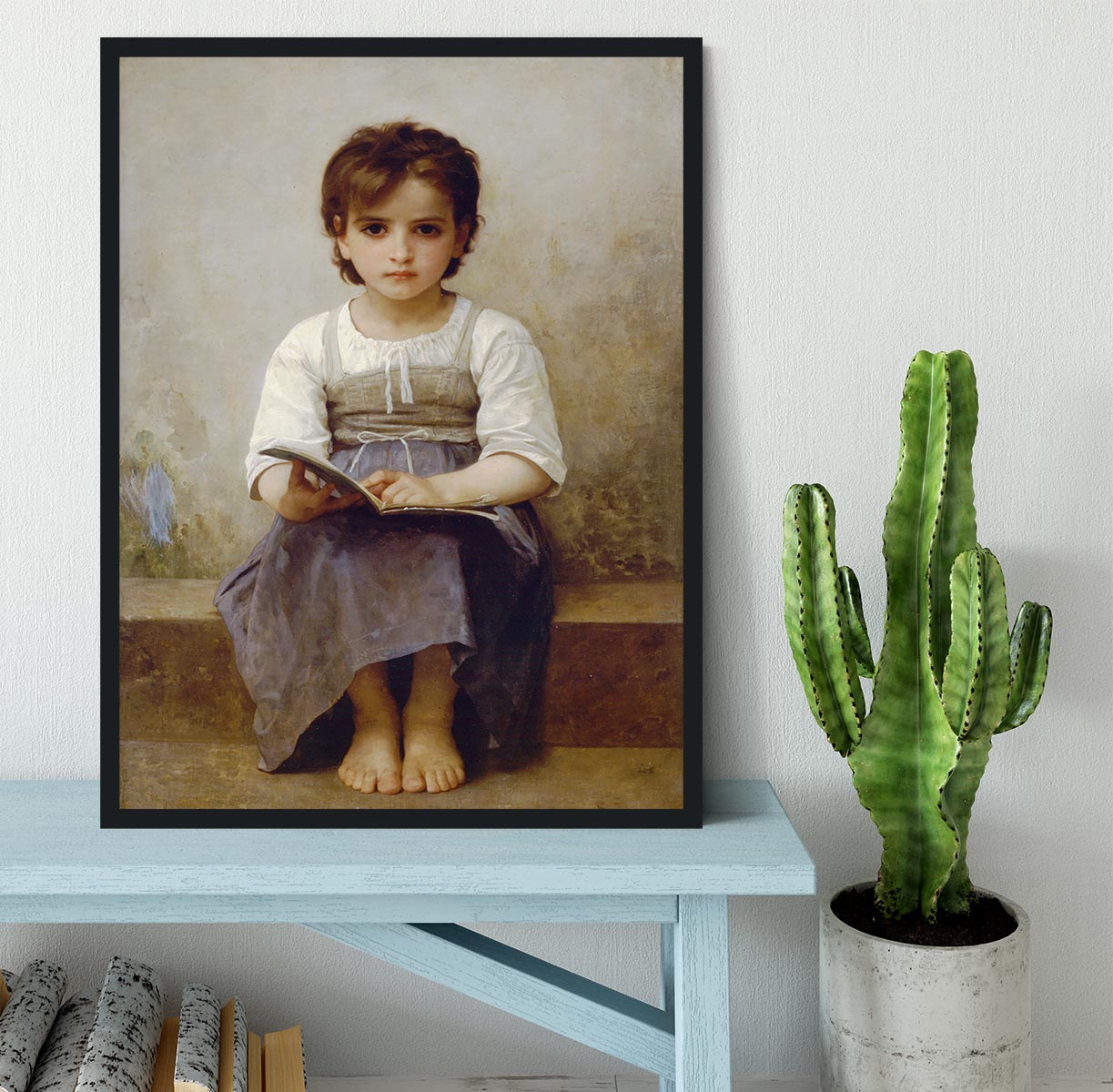 The Difficult Lesson By Bouguereau Framed Print - Canvas Art Rocks - 2