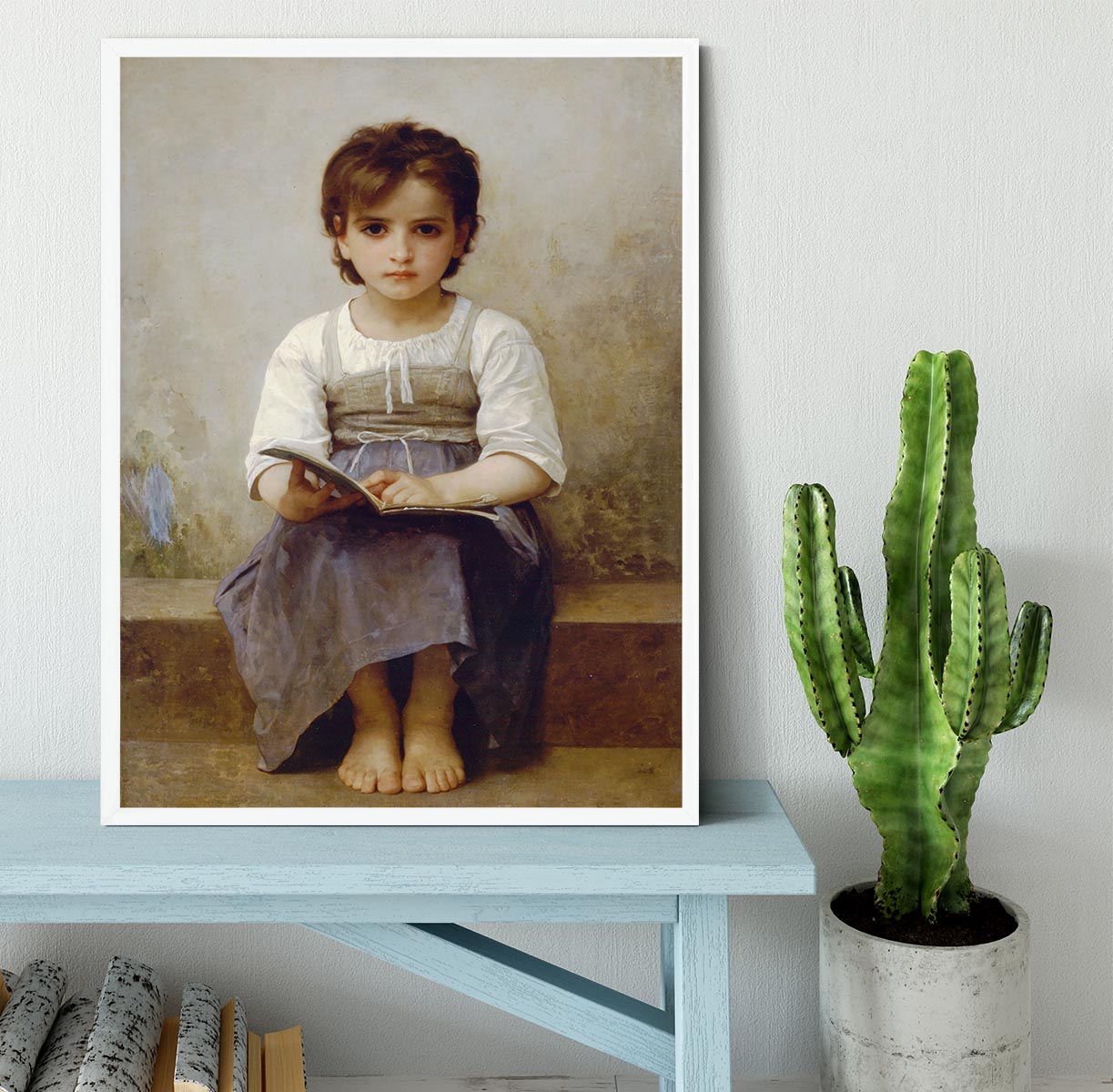 The Difficult Lesson By Bouguereau Framed Print - Canvas Art Rocks -6