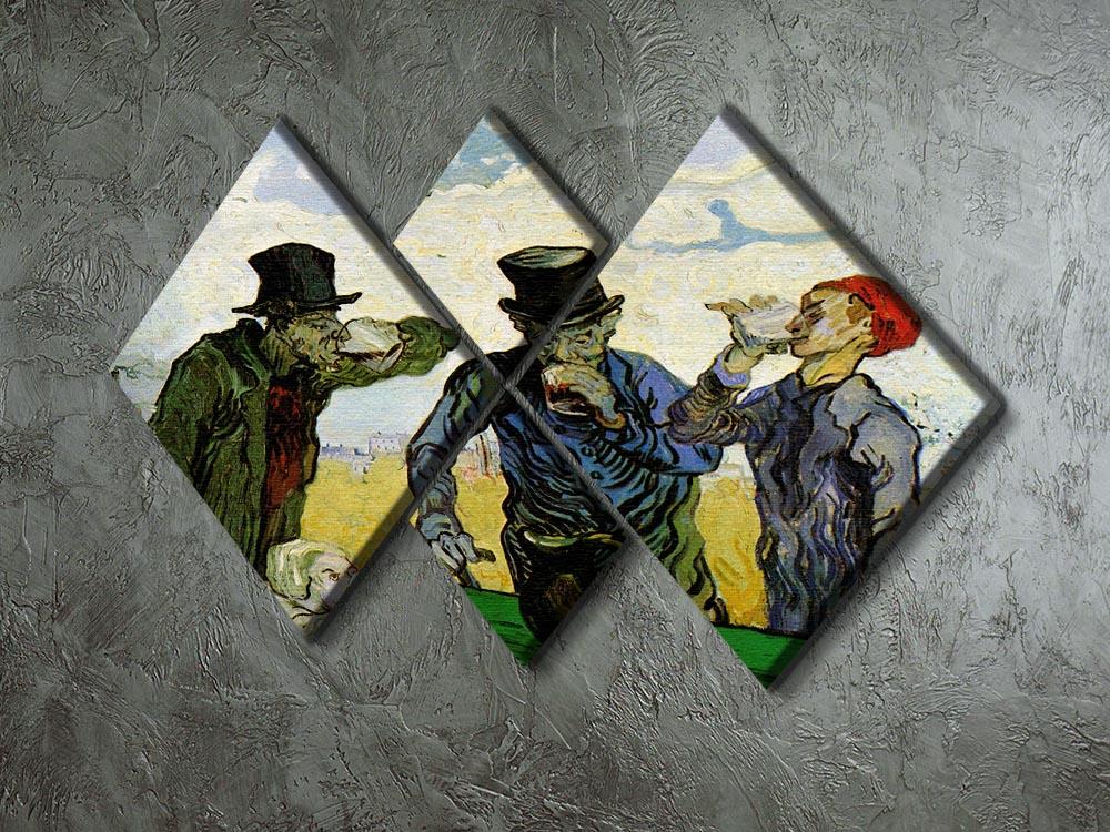 The Drinkers by Van Gogh 4 Square Multi Panel Canvas - Canvas Art Rocks - 2