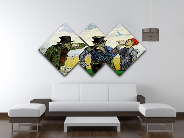 The Drinkers by Van Gogh 4 Square Multi Panel Canvas - Canvas Art Rocks - 3