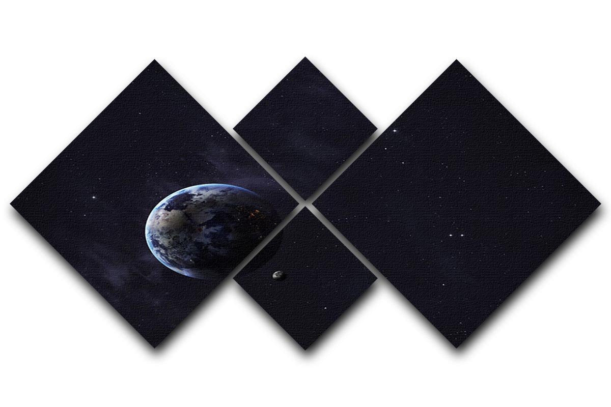 The Earth from space showing all they beauty 4 Square Multi Panel Canvas  - Canvas Art Rocks - 1