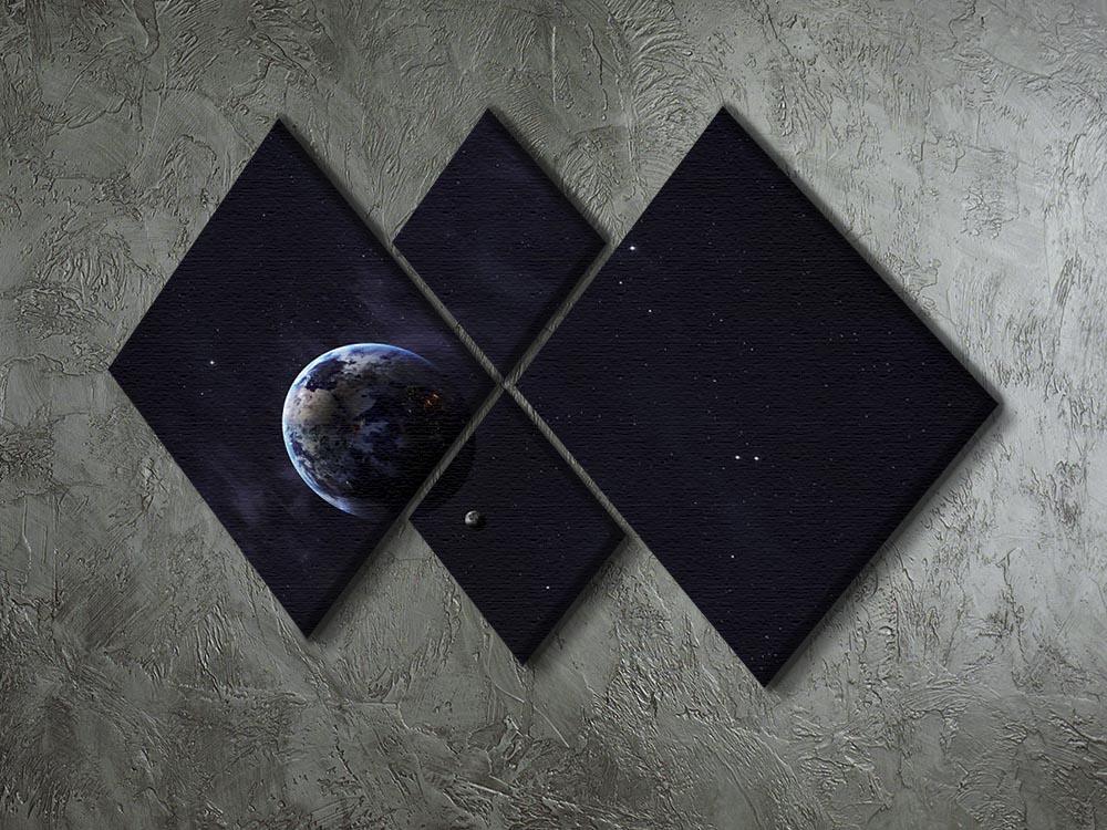 The Earth from space showing all they beauty 4 Square Multi Panel Canvas - Canvas Art Rocks - 2