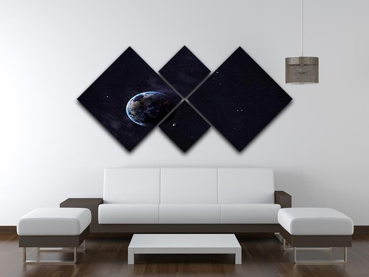 The Earth from space showing all they beauty 4 Square Multi Panel Canvas - Canvas Art Rocks - 3
