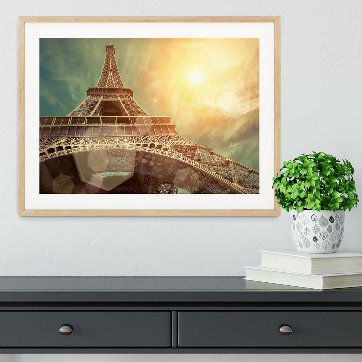 The Eiffel tower under sun light Framed Print - Canvas Art Rocks - 3