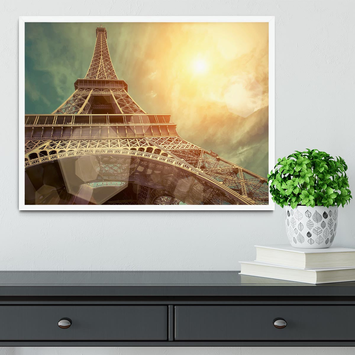 The Eiffel tower under sun light Framed Print - Canvas Art Rocks -6