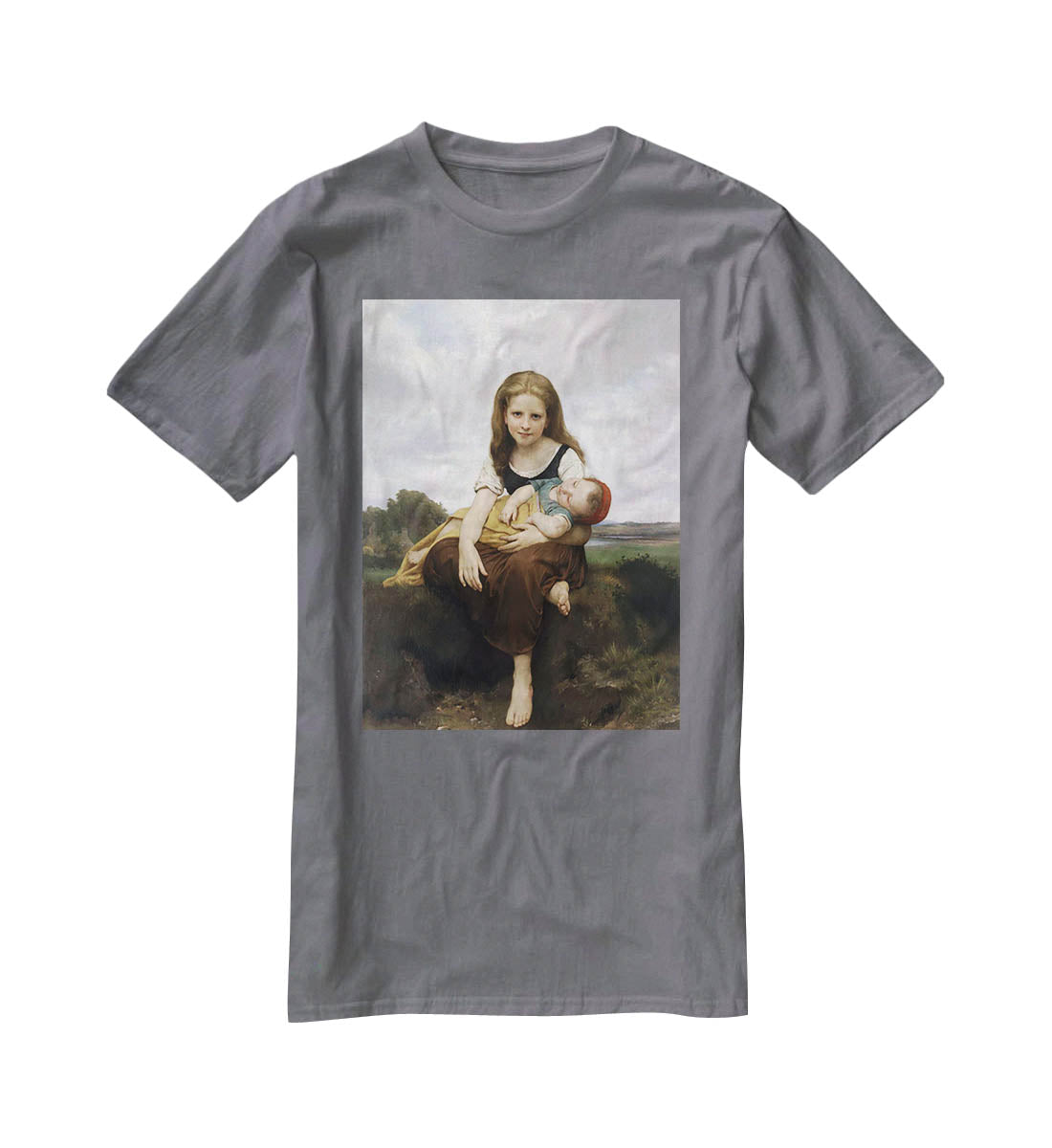 The Elder Sister By Bouguereau T-Shirt - Canvas Art Rocks - 3