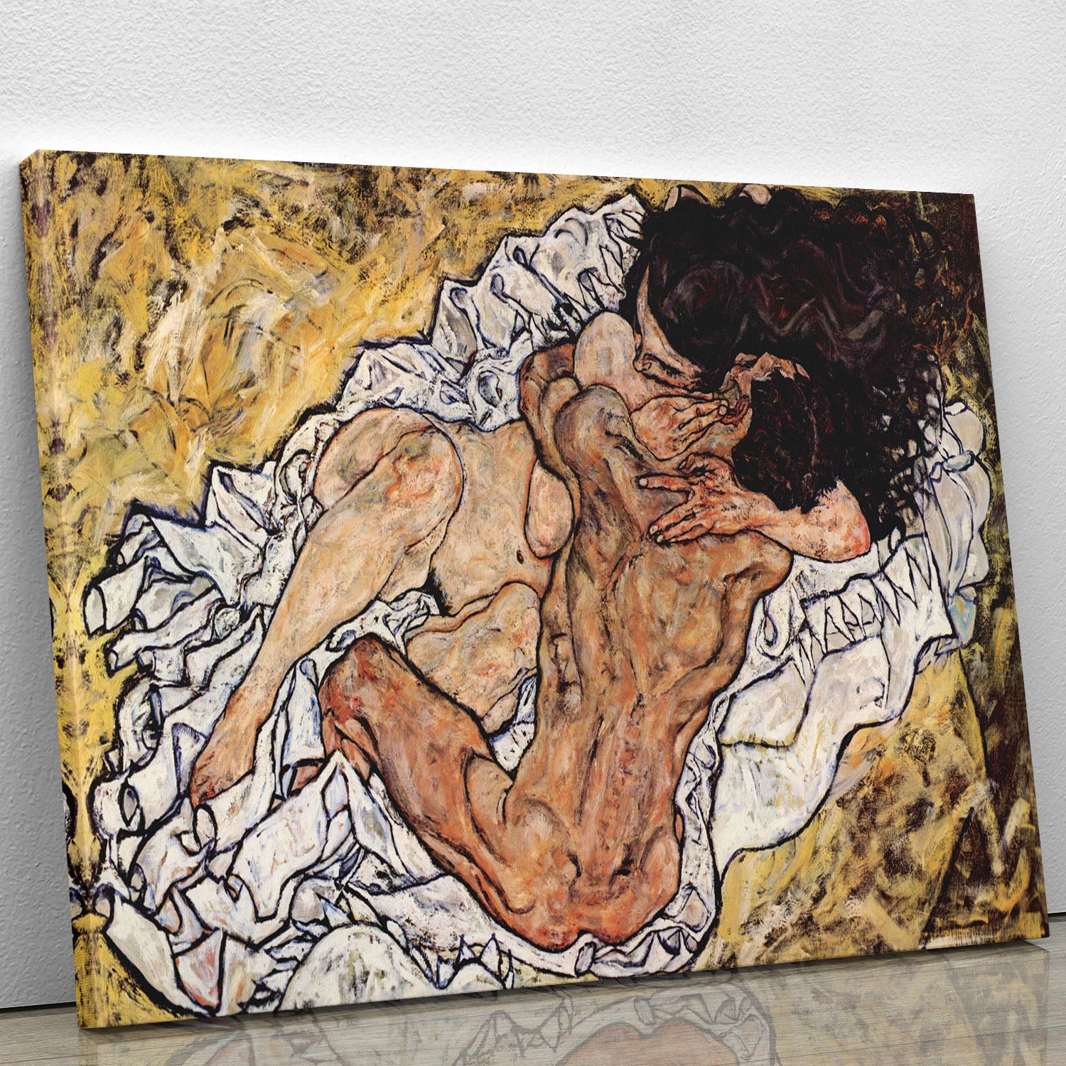 The Embrace by Egon Schiele Canvas Print or Poster - Canvas Art Rocks - 1