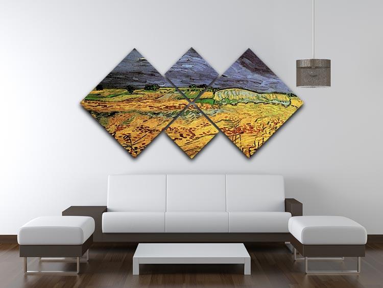 The Fields by Van Gogh 4 Square Multi Panel Canvas - Canvas Art Rocks - 3