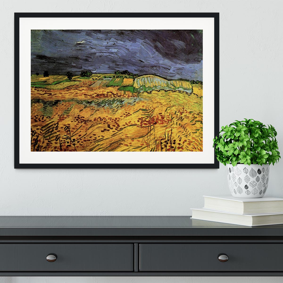 The Fields by Van Gogh Framed Print - Canvas Art Rocks - 1