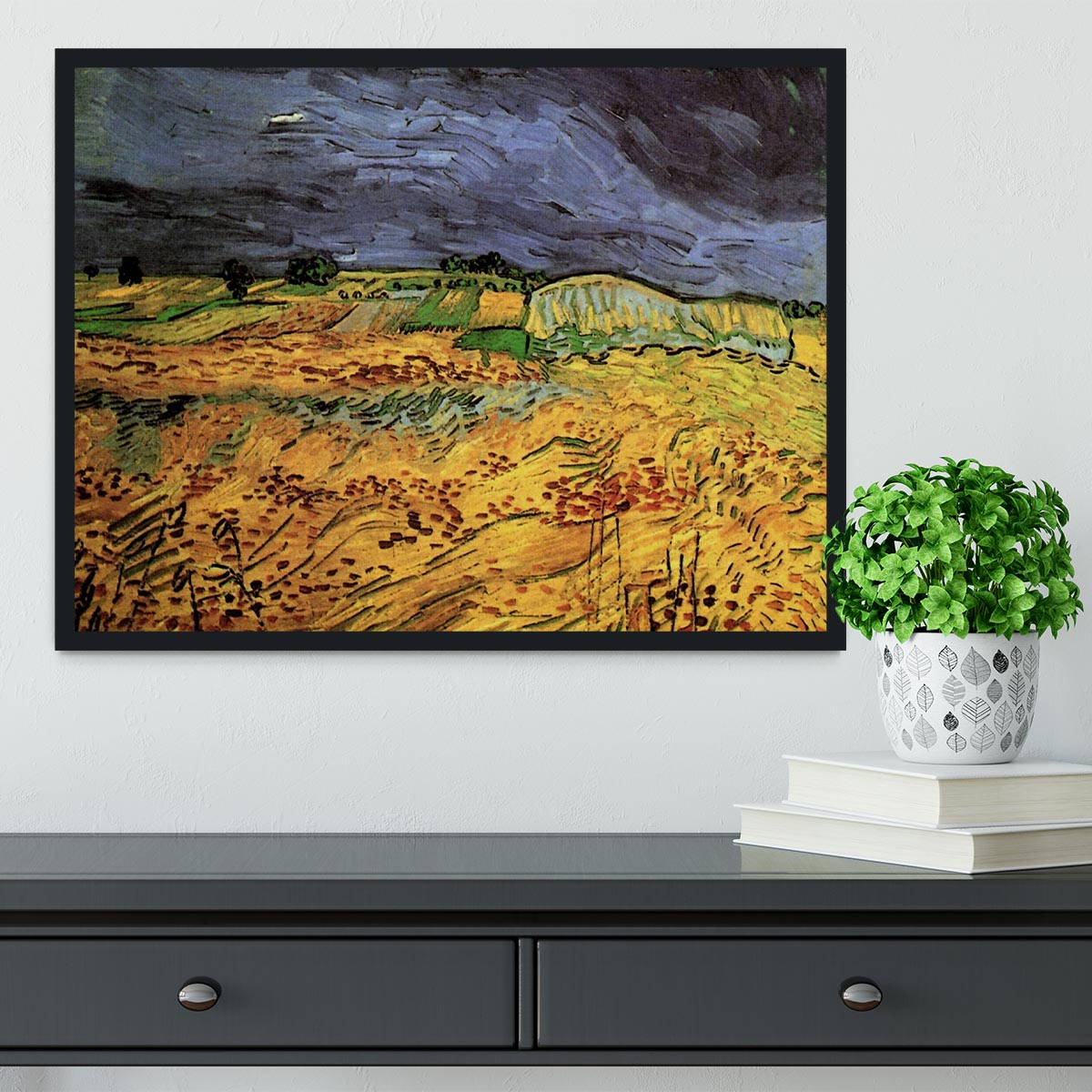 The Fields by Van Gogh Framed Print - Canvas Art Rocks - 2