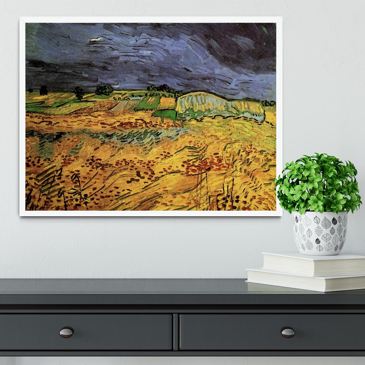 The Fields by Van Gogh Framed Print - Canvas Art Rocks -6