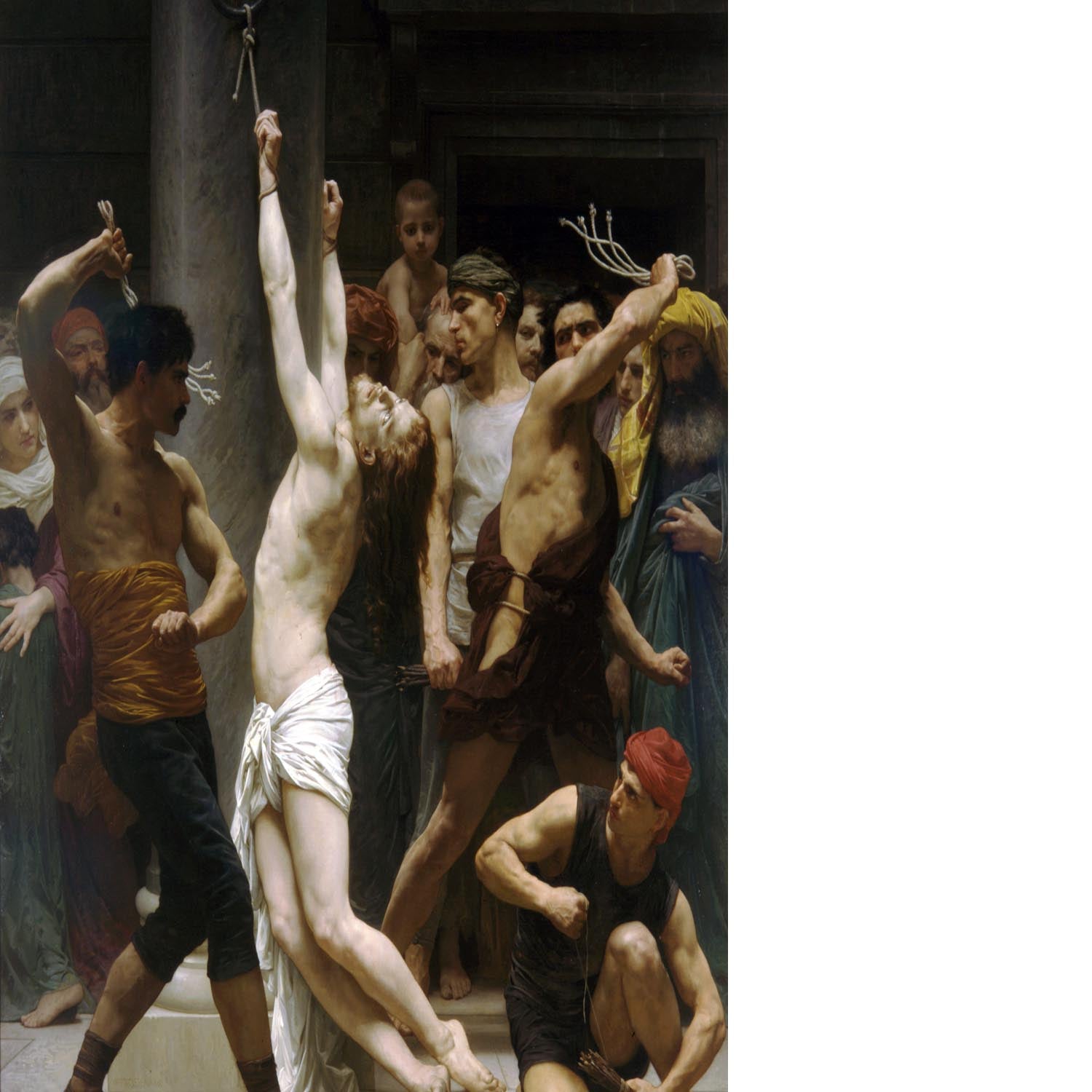 The Flagellation of Our Lord Jesus Christ By Bouguereau Floating Framed Canvas