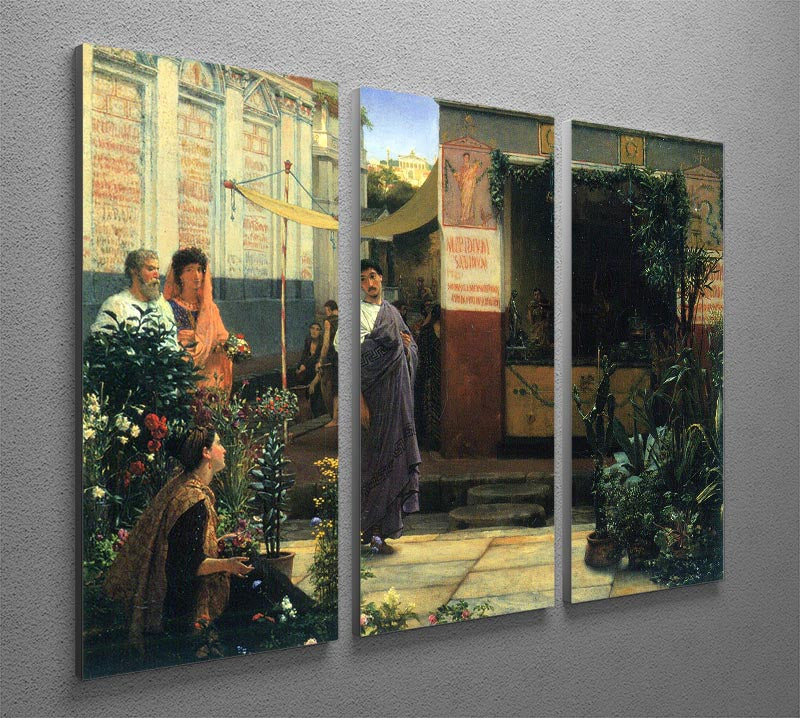 The Flower Market by Alma Tadema 3 Split Panel Canvas Print - Canvas Art Rocks - 2