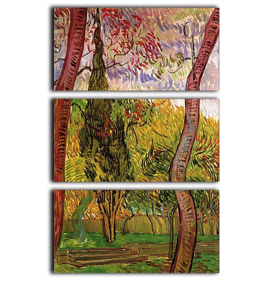 The Garden of Saint-Paul Hospital 2 by Van Gogh 3 Split Panel Canvas Print - Canvas Art Rocks - 1