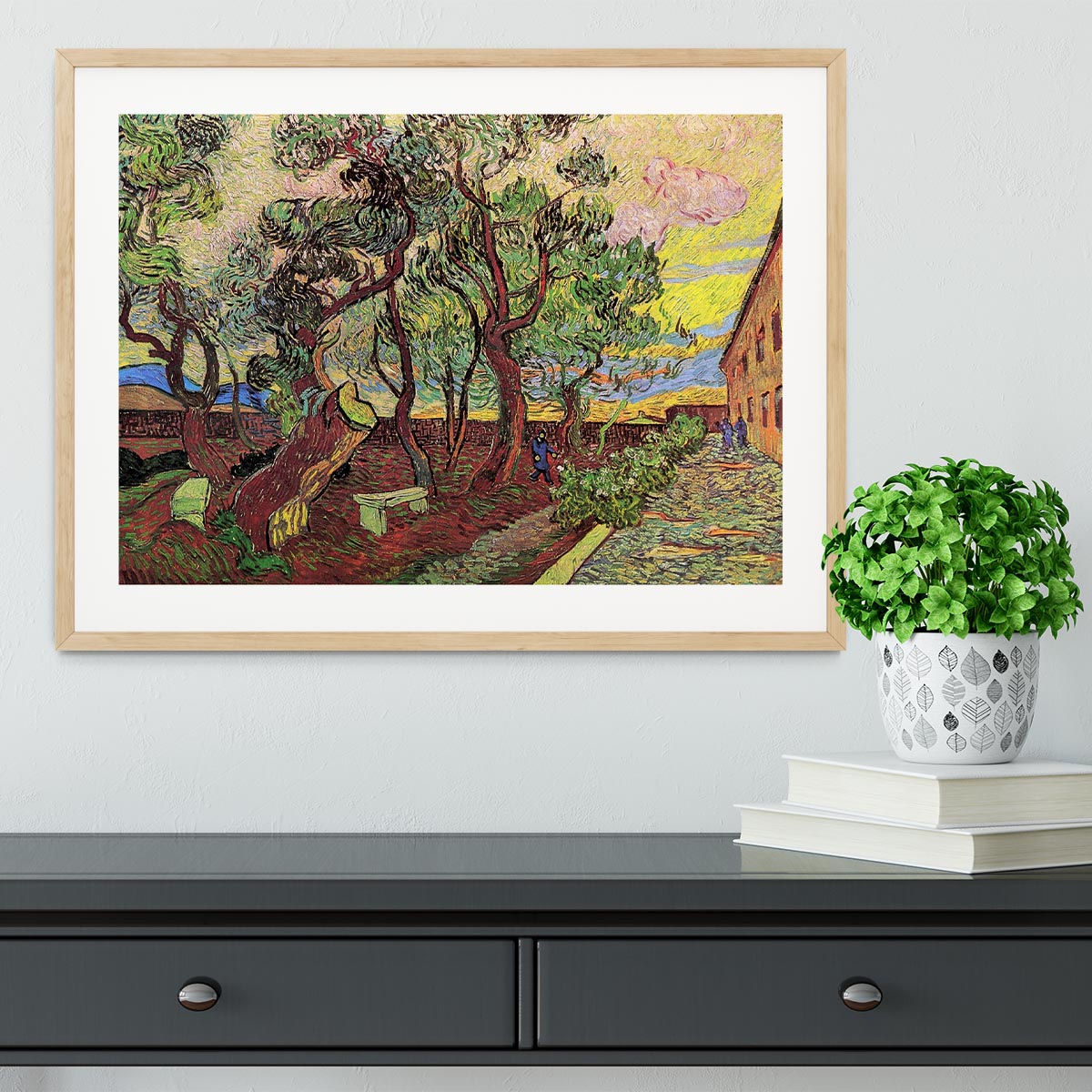 The Garden of Saint-Paul Hospital 3 by Van Gogh Framed Print - Canvas Art Rocks - 3