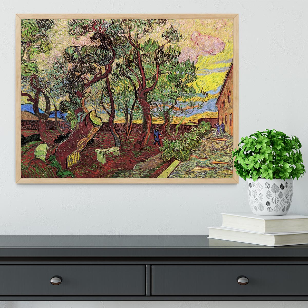 The Garden of Saint-Paul Hospital 3 by Van Gogh Framed Print - Canvas Art Rocks - 4