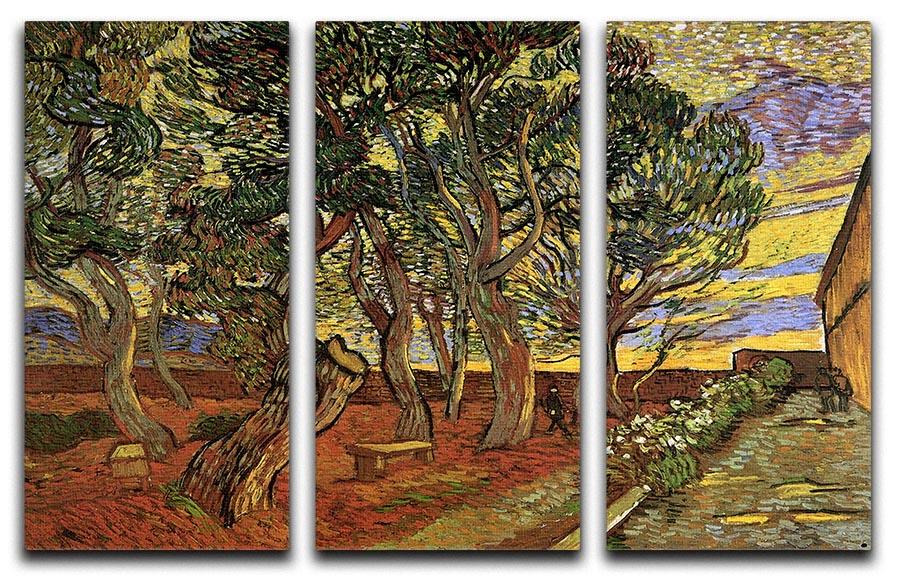 The Garden of Saint-Paul Hospital 4 by Van Gogh 3 Split Panel Canvas Print - Canvas Art Rocks - 4