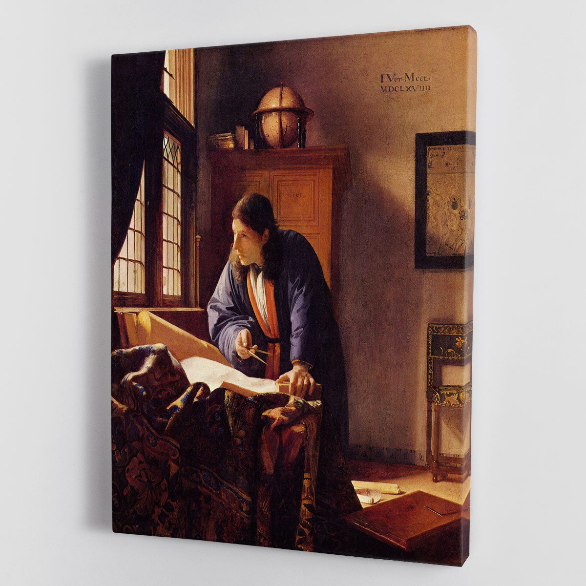 The Geographer by Vermeer Canvas Print or Poster - Canvas Art Rocks - 1
