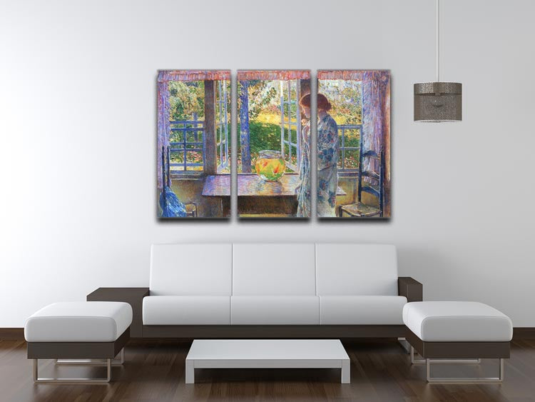 The Goldfish Window by Hassam 3 Split Panel Canvas Print - Canvas Art Rocks - 3