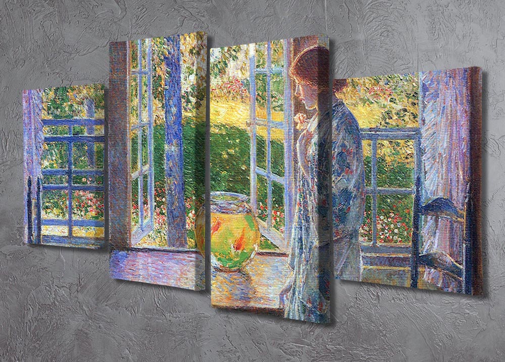 The Goldfish Window by Hassam 4 Split Panel Canvas - Canvas Art Rocks - 2