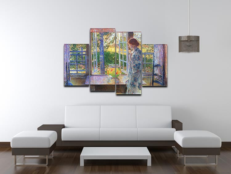 The Goldfish Window by Hassam 4 Split Panel Canvas - Canvas Art Rocks - 3