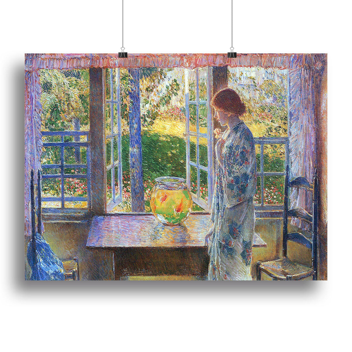 The Goldfish Window by Hassam Canvas Print or Poster - Canvas Art Rocks - 2