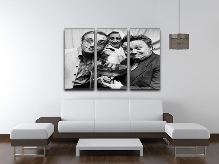 The Goons Peter Sellers Spike Milligan and Harry Secombe 3 Split Panel Canvas Print - Canvas Art Rocks - 3