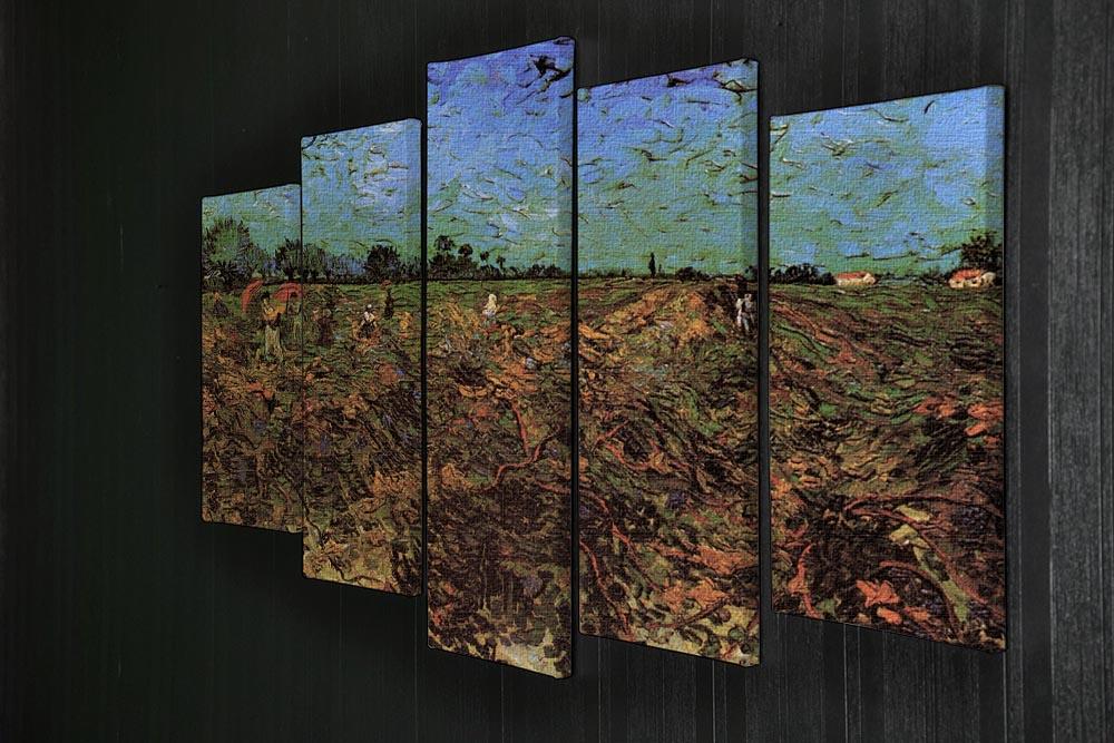 The Green Vineyard by Van Gogh 5 Split Panel Canvas - Canvas Art Rocks - 2