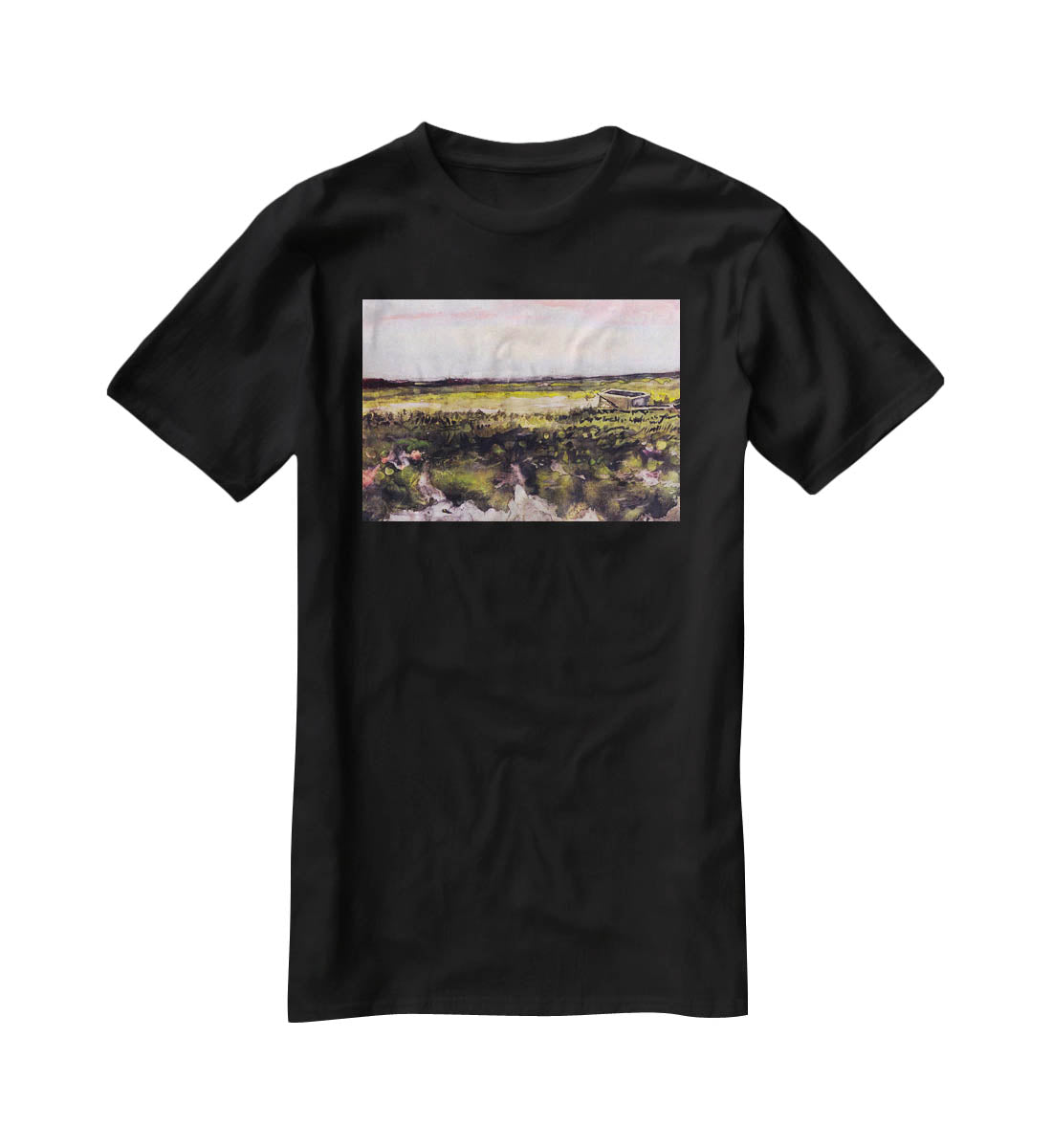 The Heath with a Wheelbarrow by Van Gogh T-Shirt - Canvas Art Rocks - 1