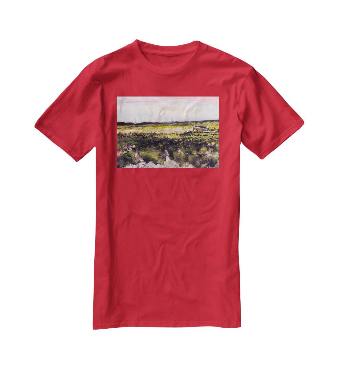 The Heath with a Wheelbarrow by Van Gogh T-Shirt - Canvas Art Rocks - 4