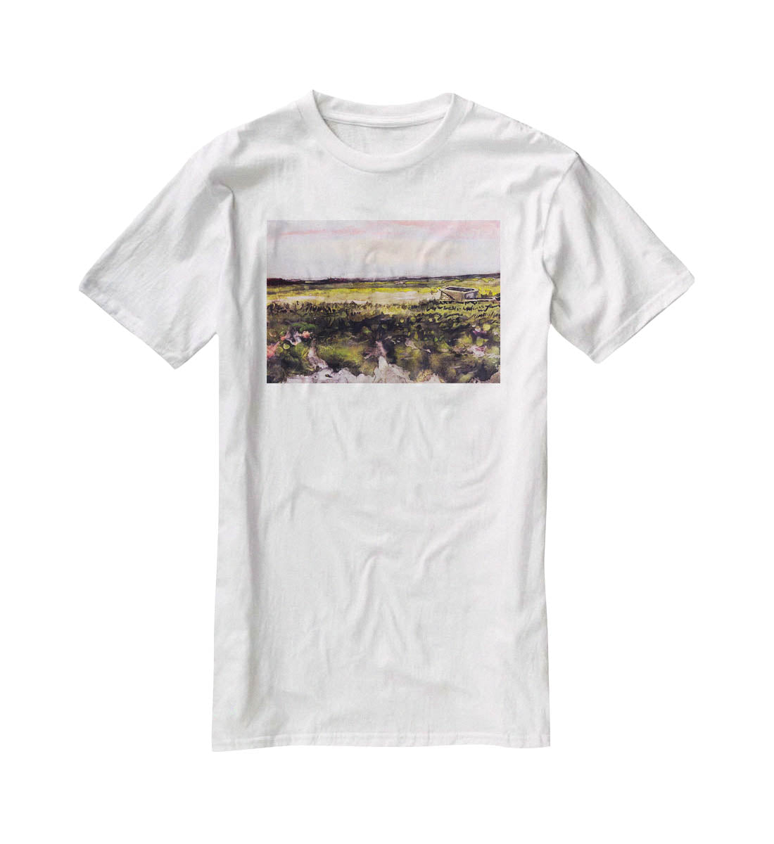 The Heath with a Wheelbarrow by Van Gogh T-Shirt - Canvas Art Rocks - 5