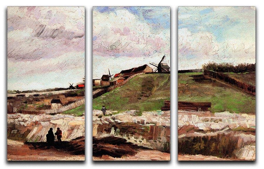 The Hill of Montmartre with Quarry by Van Gogh 3 Split Panel Canvas Print - Canvas Art Rocks - 4