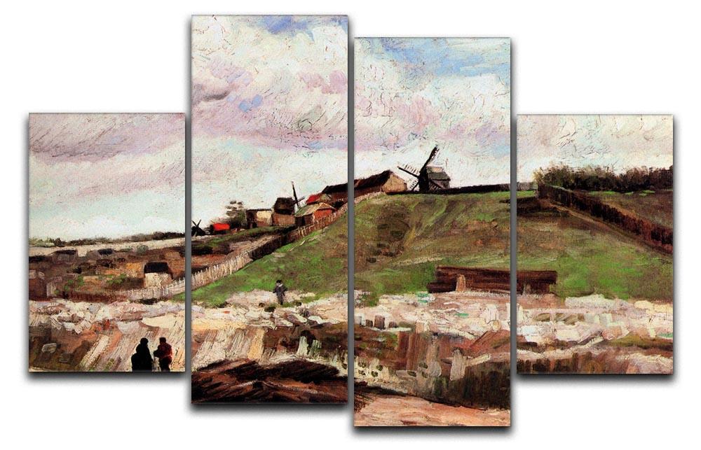 The Hill of Montmartre with Quarry by Van Gogh 4 Split Panel Canvas  - Canvas Art Rocks - 1