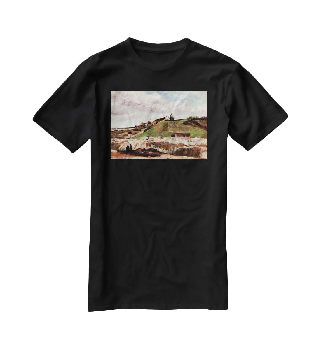 The Hill of Montmartre with Quarry by Van Gogh T-Shirt - Canvas Art Rocks - 1